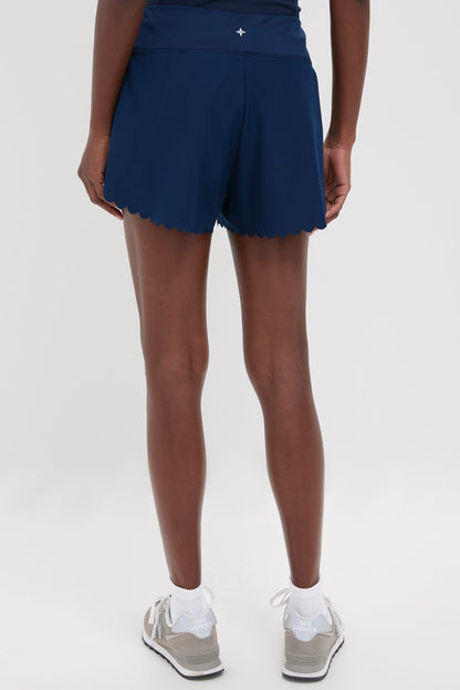 Navy Scallop Performance Jersey Marisa Short