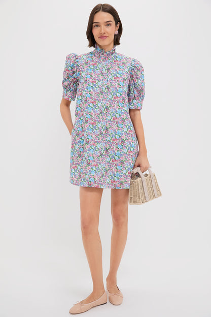 Multi Rose Floral Louisa Mini Dress