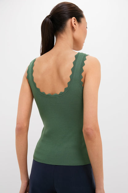 Olive Ric Rac Compression Tank