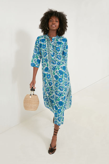 Blue Dijon Classic Long Kurta