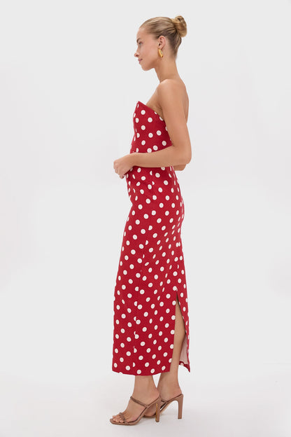 Polka Dot Romeo Strapless Dress