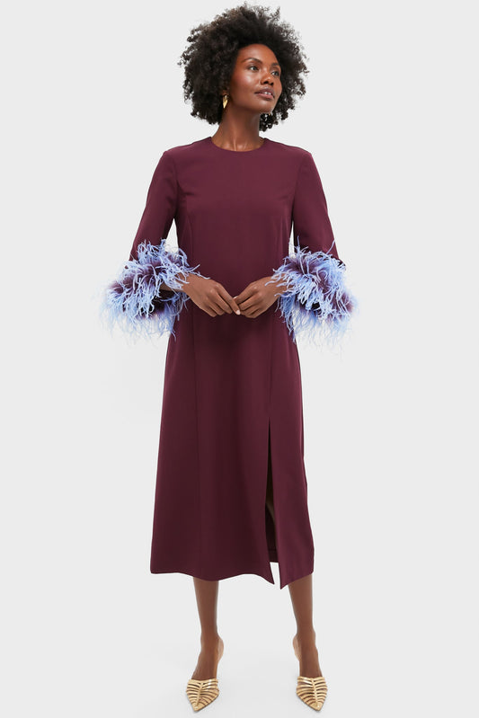 Oxblood Feather Eleanor Dress