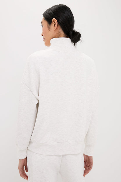 Ivory Marl Hawley Half Zip Sweat