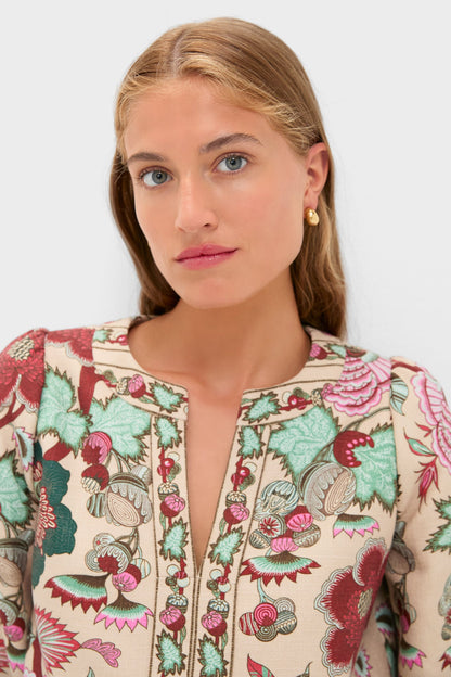 Garden Scrollwork V-Neck Maxine Top