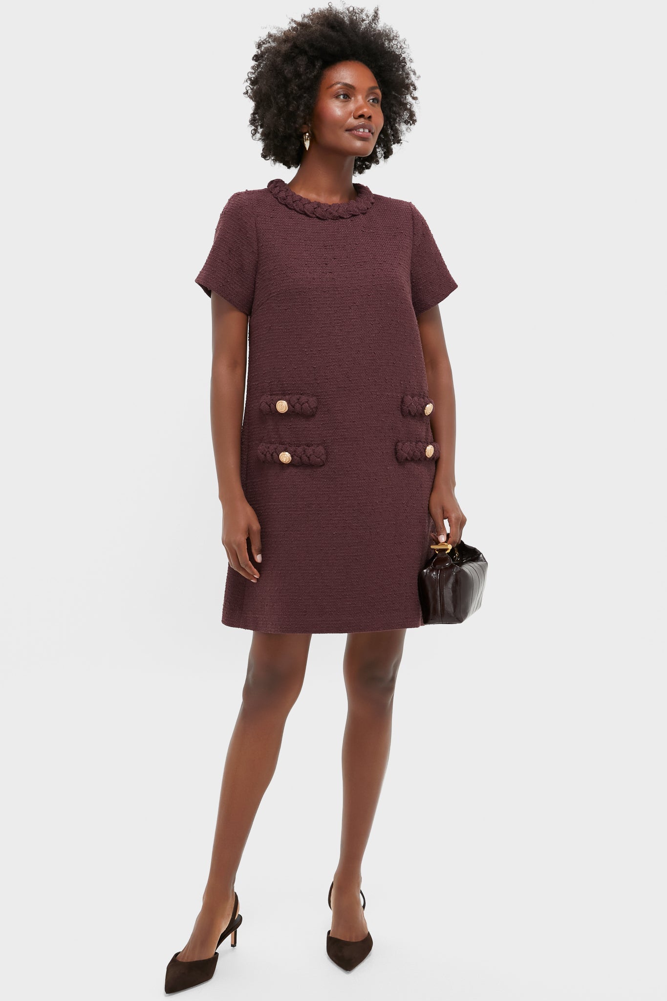 Oxblood Tweed Jackie Dress