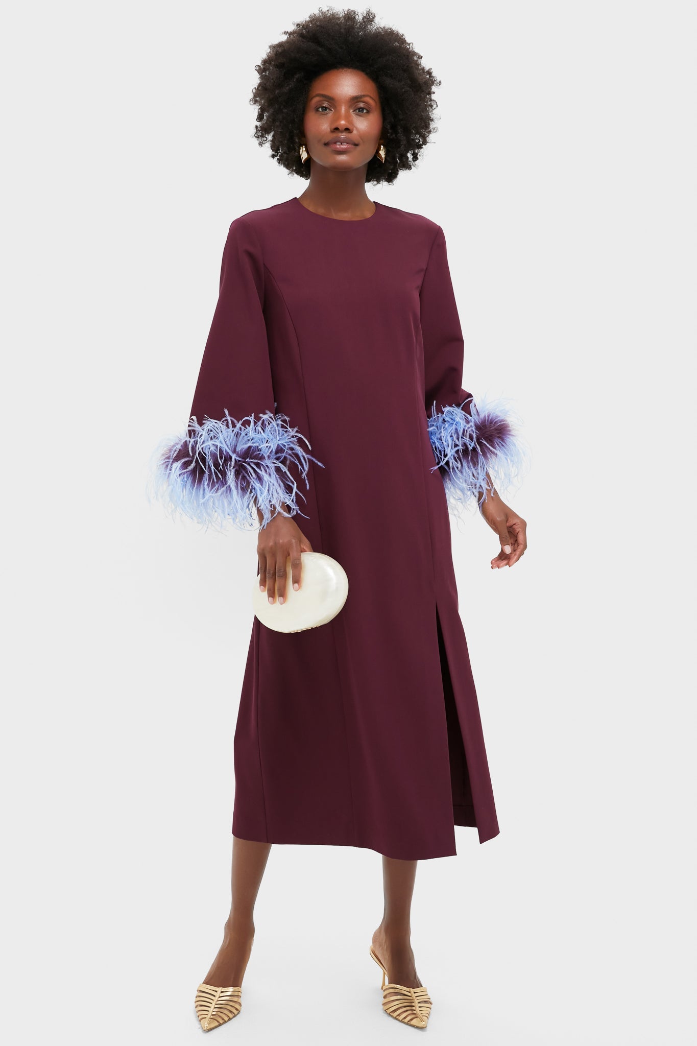 Oxblood Feather Eleanor Dress