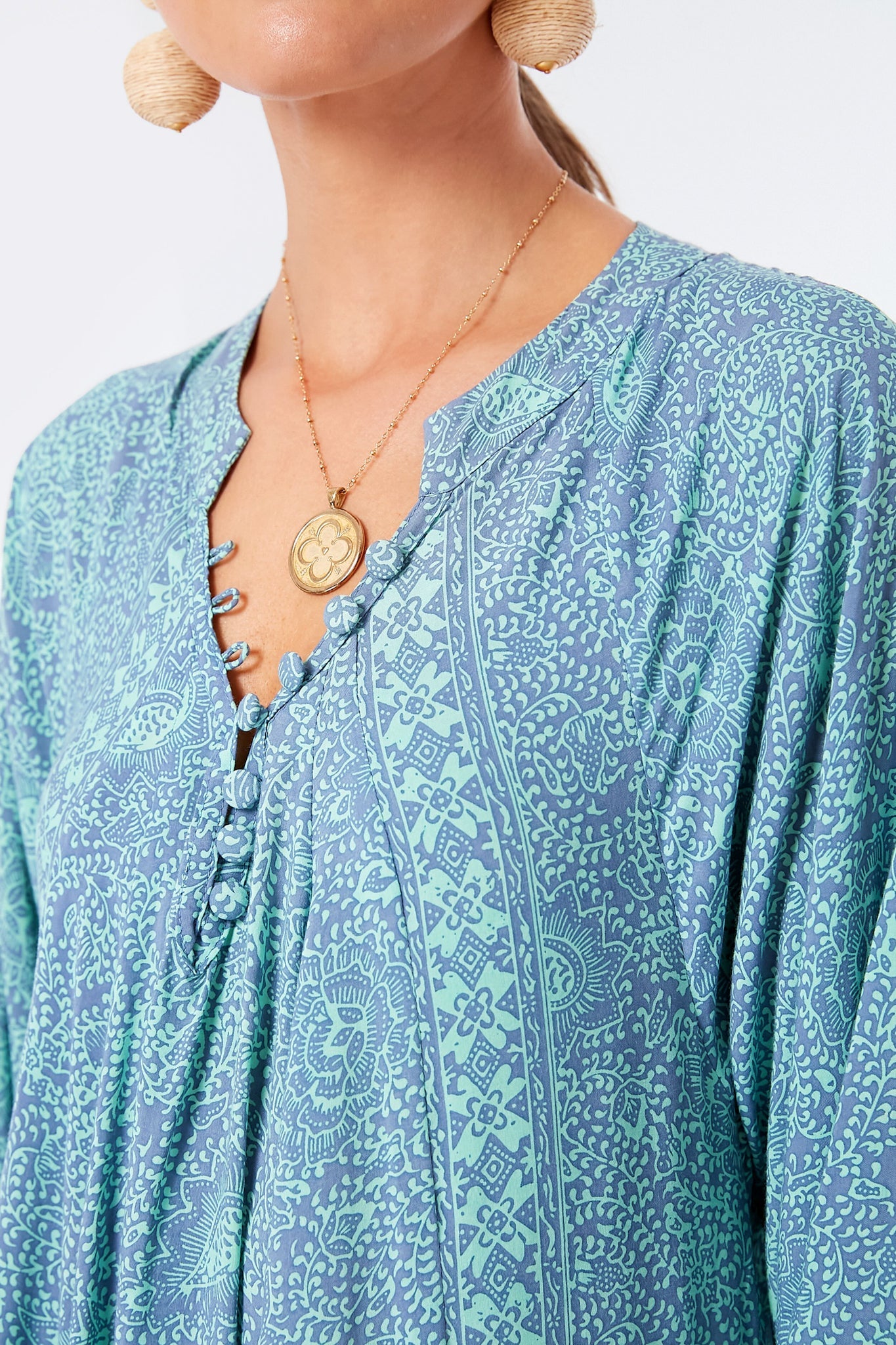 Shangri-La Periwinkle Fiore Maxi Dress