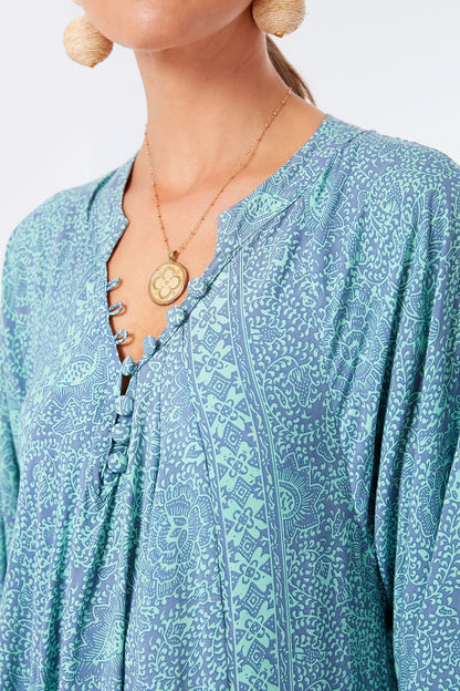 Shangri-La Periwinkle Fiore Maxi Dress