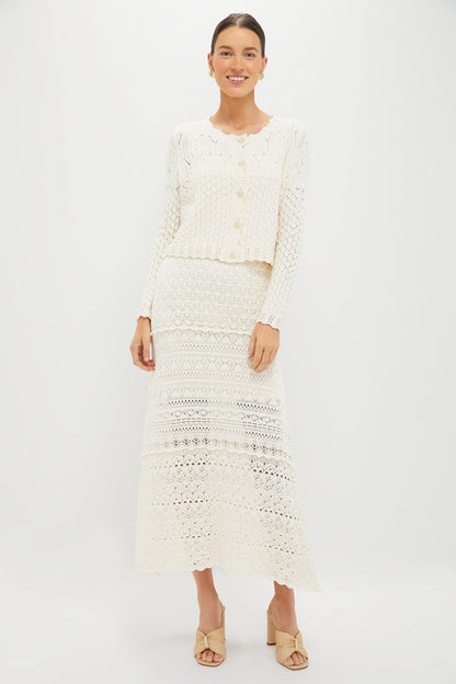 Ecru Crochet Cardigan