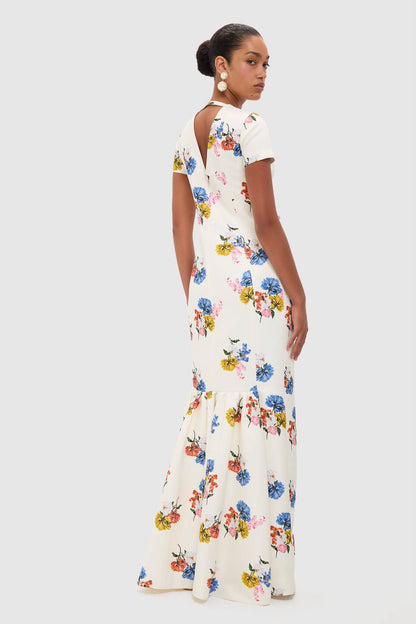 Retro Bouquet on White Fosette Gown