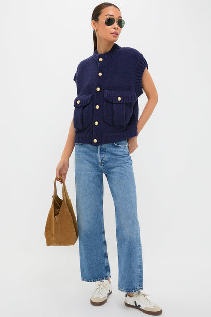 Navy Knit Valentina Vest