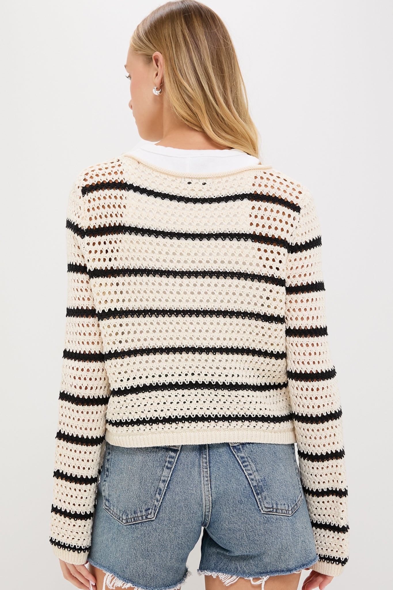 Sea Salt Kit Stripe Crochet Sweater