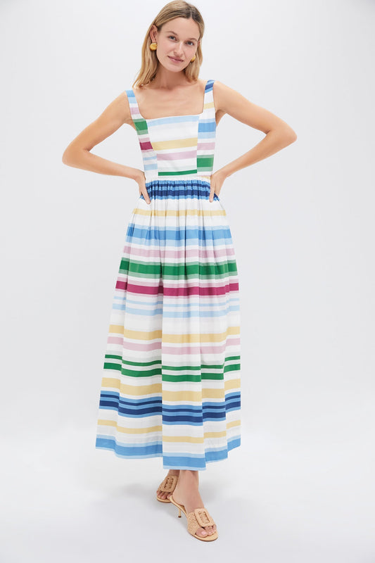 Sofa Stripe Scoop Neck Dress