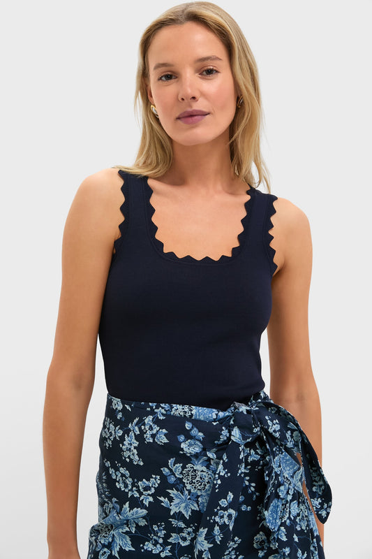 Navy Ric Rac Compression Tank