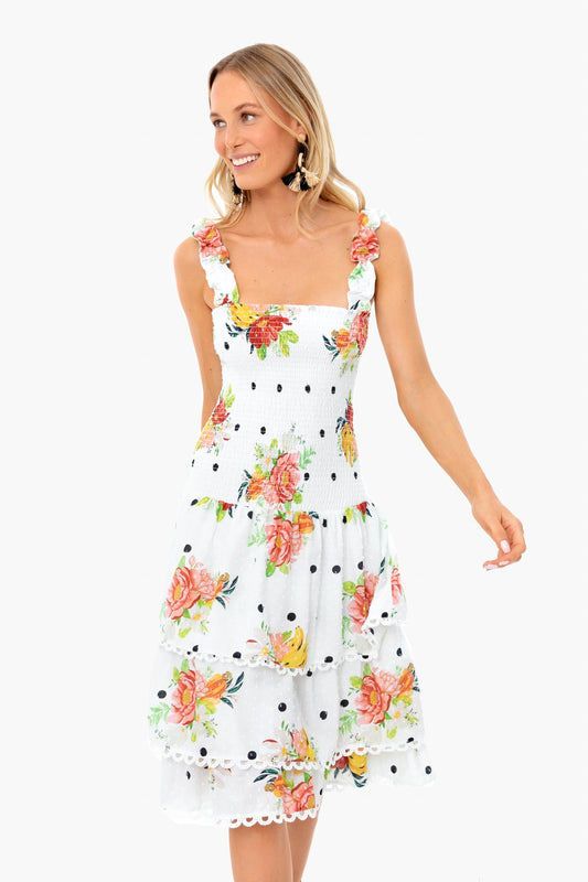 White Nanaju Midi Dress