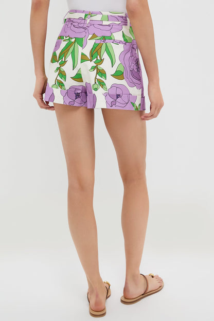 Lilac Floral Cuffed Conor Shorts