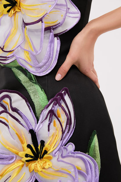 Ebony Iris Print Rosalie Mini Dress