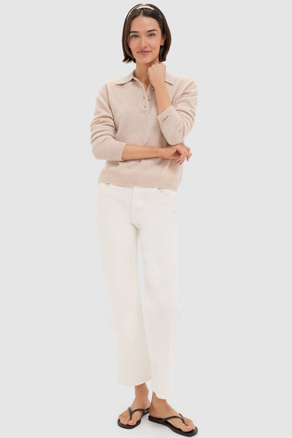 Sandstone Cashmere Cassidy Polo Sweater