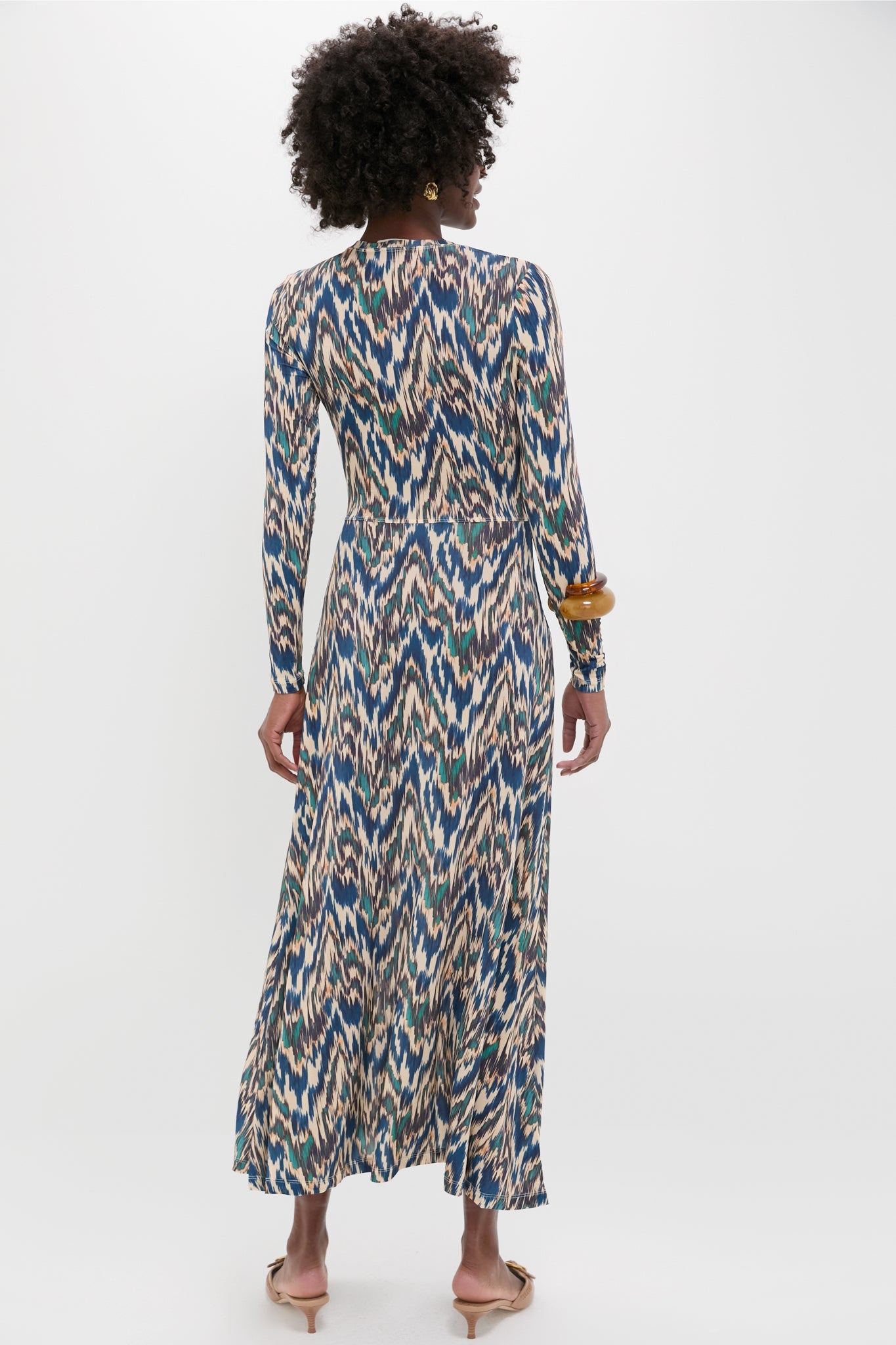 Riverslate Naia Long Sleeve Ruched Midi Dress