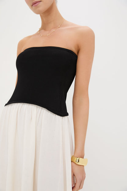 Brule & Noir Strapless Soglio Dress