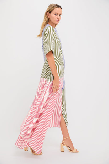 Linear Cobalt Matcha Salmon Infinity Dress
