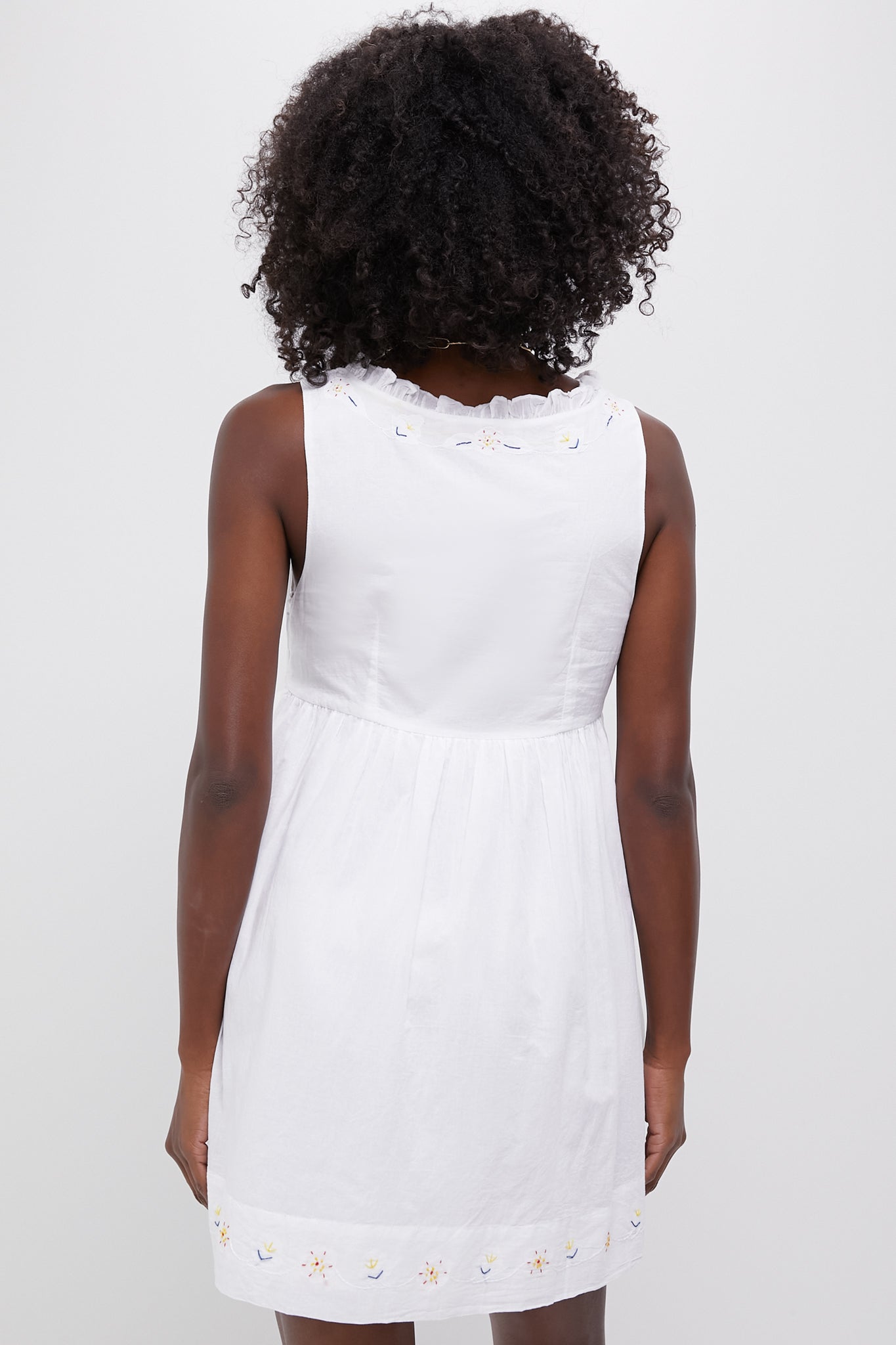 White Floral Embroidered Meissa Dress