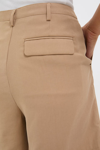 Khaki Pleated Felix Shorts