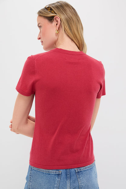 Red Cashmere Silk Blend Katie Tee