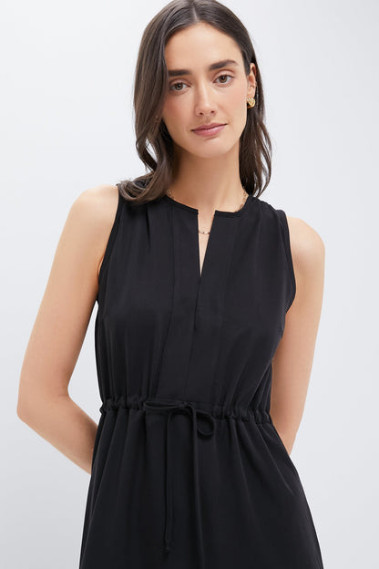 Black Tencel Grecian Keyhole Dress
