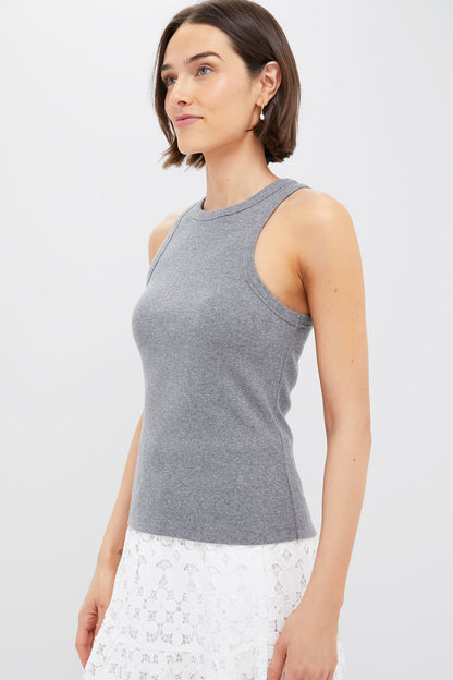 Slate Gray Foley Rib Racerback Tank
