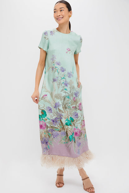 Heath Placee Swing Dress with Feathers