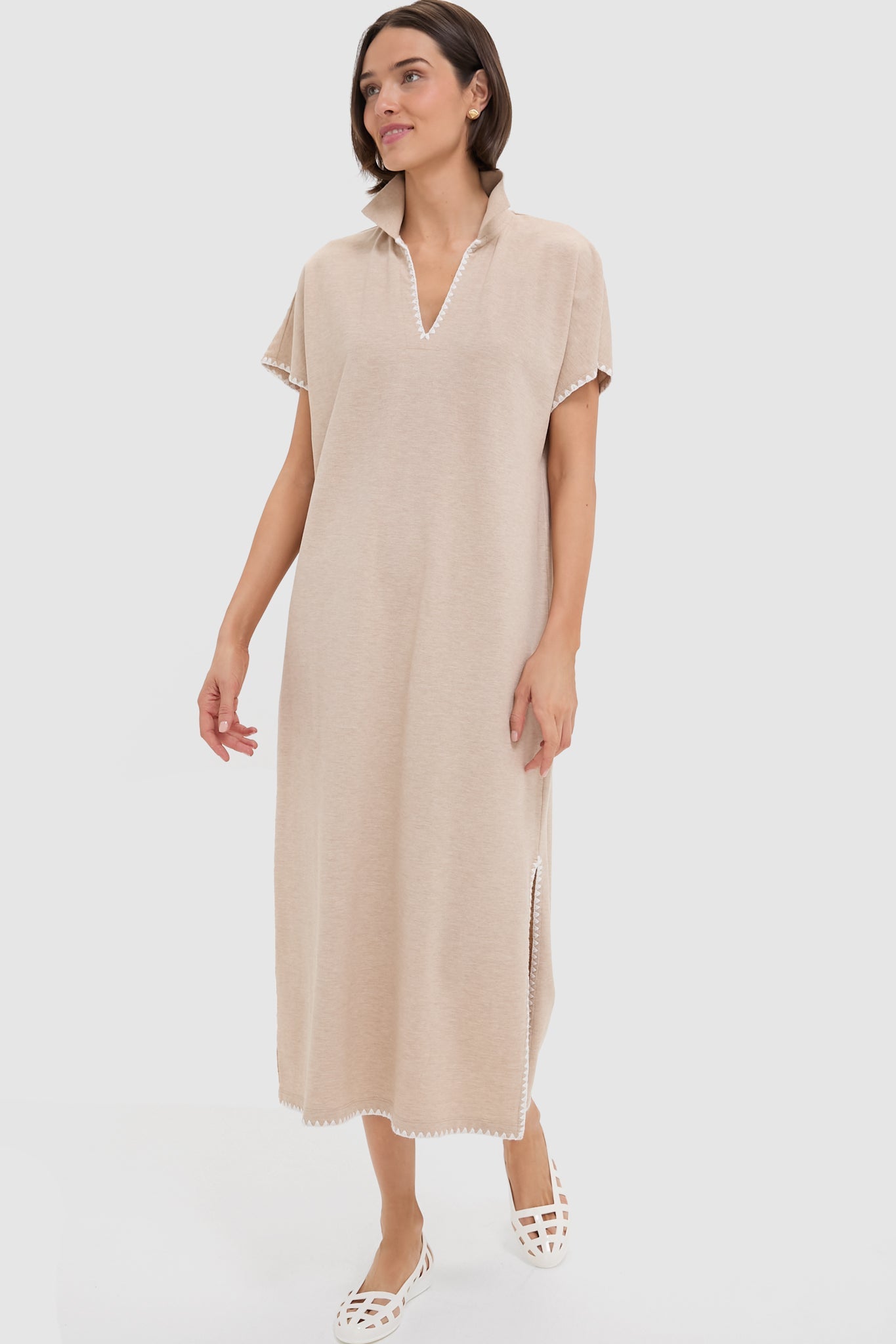 Sandstone Pique Melissa Maxi Dress