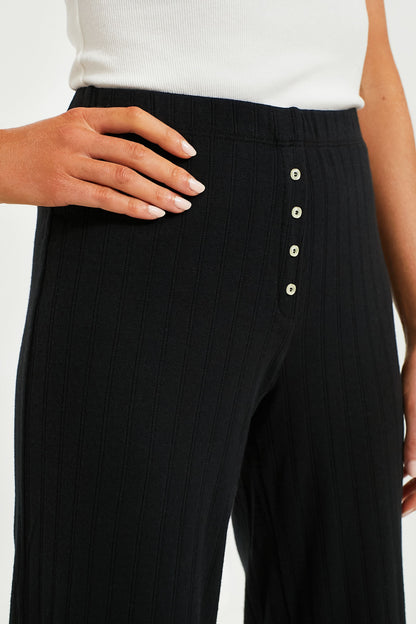 Black Pointelle Boxer Pant
