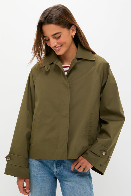 Olive Drew Short Trench Coat