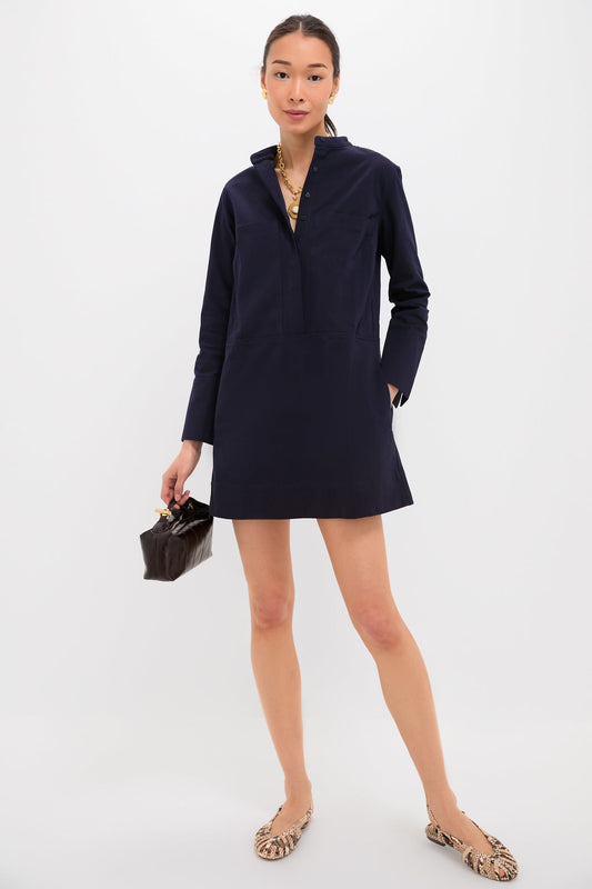 Navy Twill Denim Rohan Shirt Dress