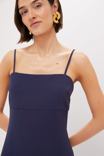Navy Drop Waist Dawson Midi Dress