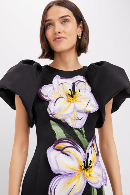 Ebony Iris Print Lucinda Maxi Dress