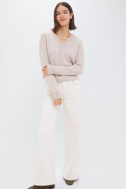 Sandstone Cashmere Emma V-Neck Boyfriend Sweater