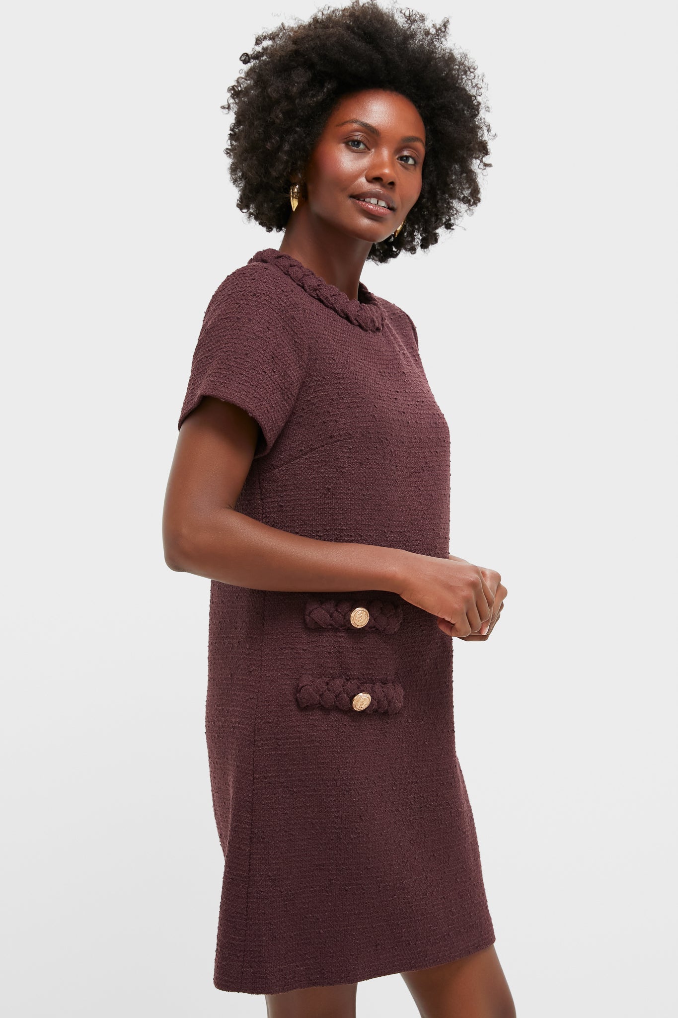 Oxblood Tweed Jackie Dress