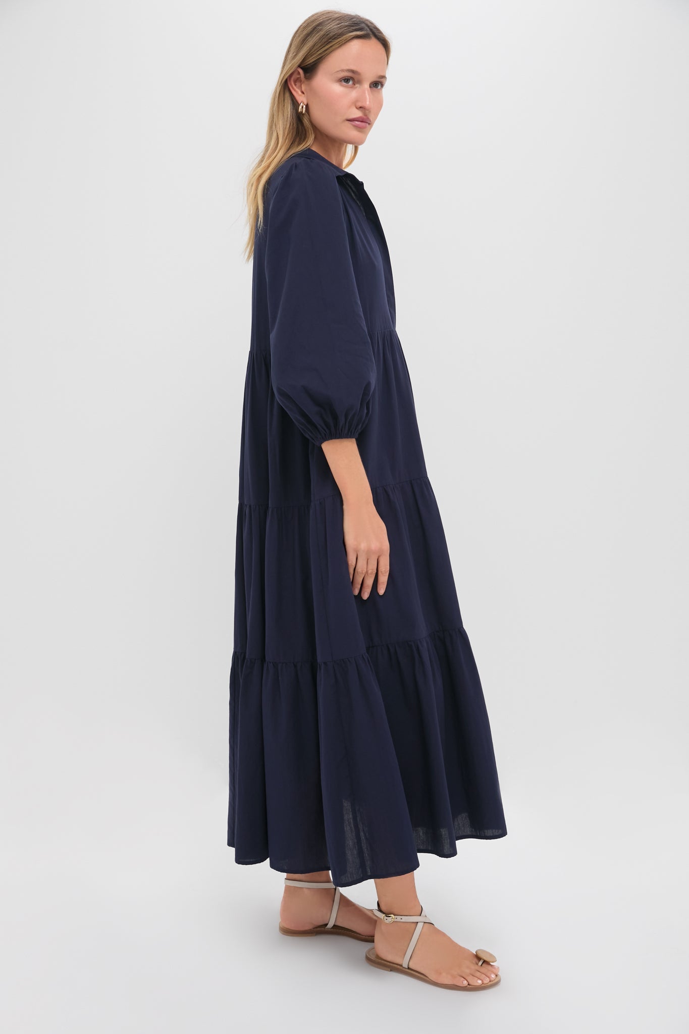 Navy Cotton Mabel Maxi Dress