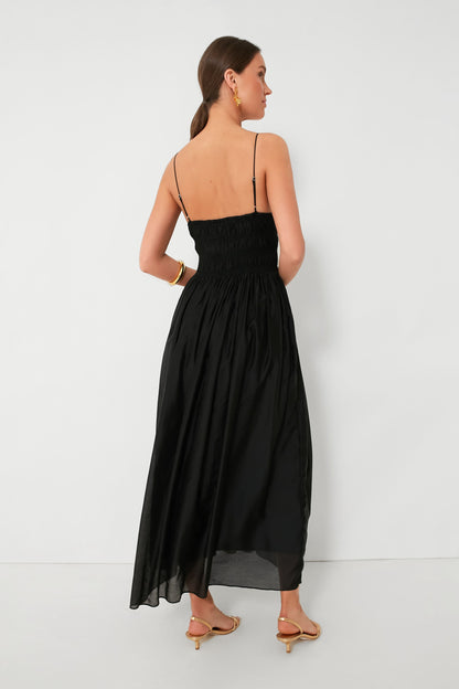 Black Sleeveless V-Neck Maxi Dress