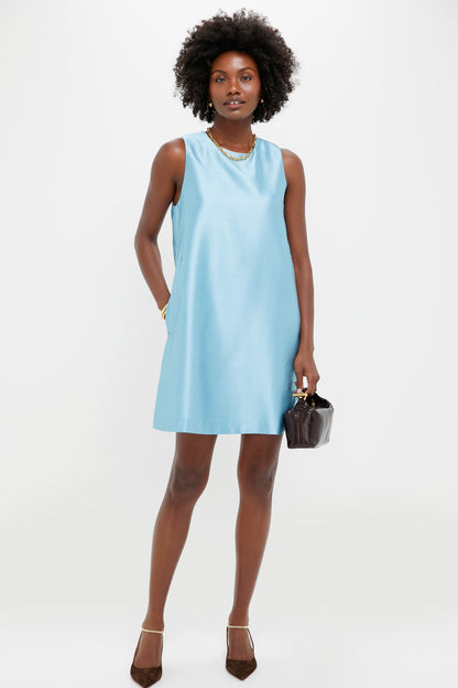 Robin's Egg Blue Dupioni Marlowe Dress