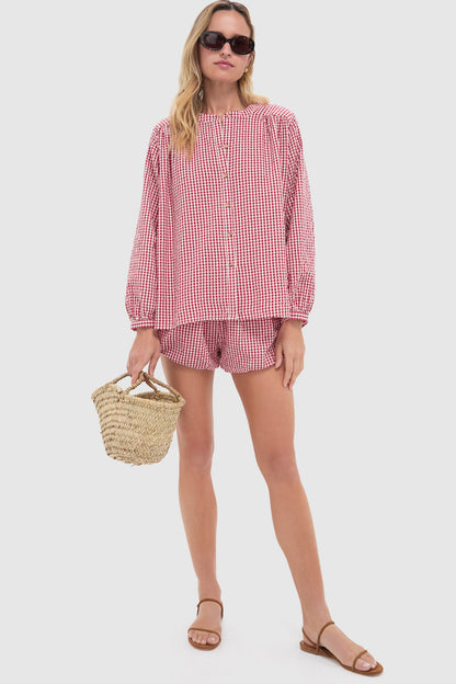 Red Gingham Aurelia Short