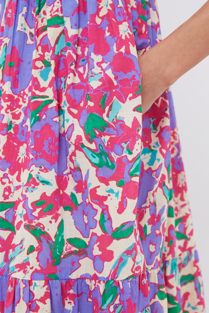 Magenta Multi Floral Cisco Maxi Dress