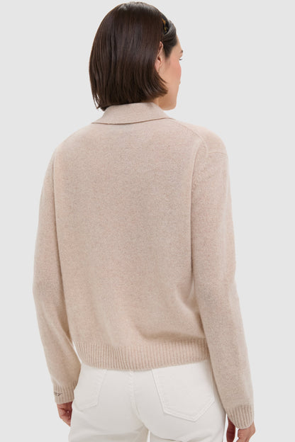 Sandstone Cashmere Cassidy Polo Sweater