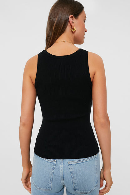 Black Shelby Rib Knit Tank