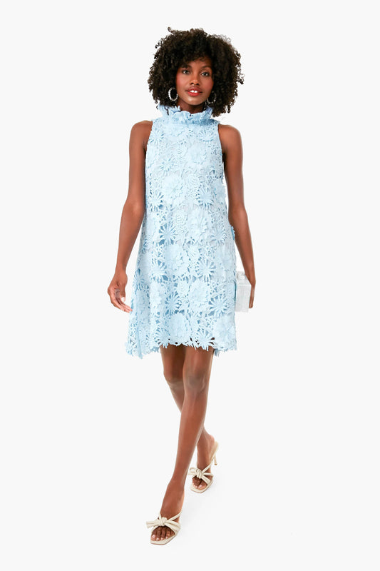 Serenity Blue Guipure Lace Blythe Dress