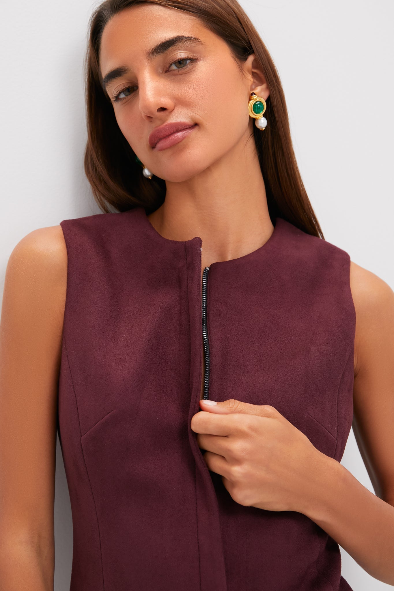 Winetasting Vegan Suede Rhoda Tunic Top