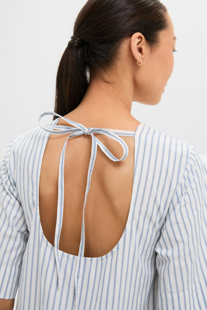Egret Stripe Cotton Mini Dress