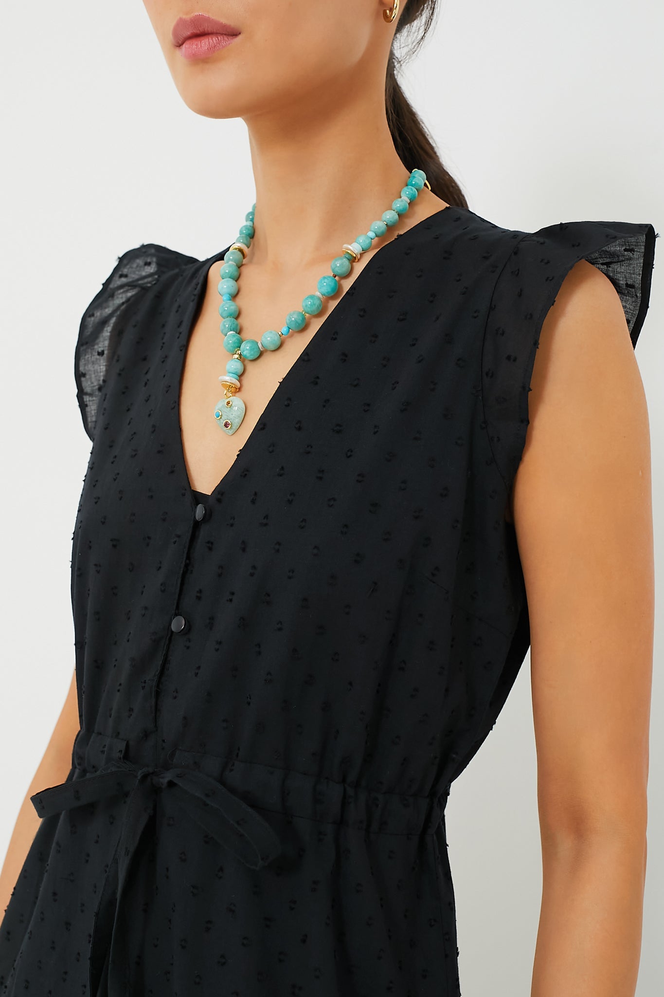 Black Swiss Dot Surya Dress